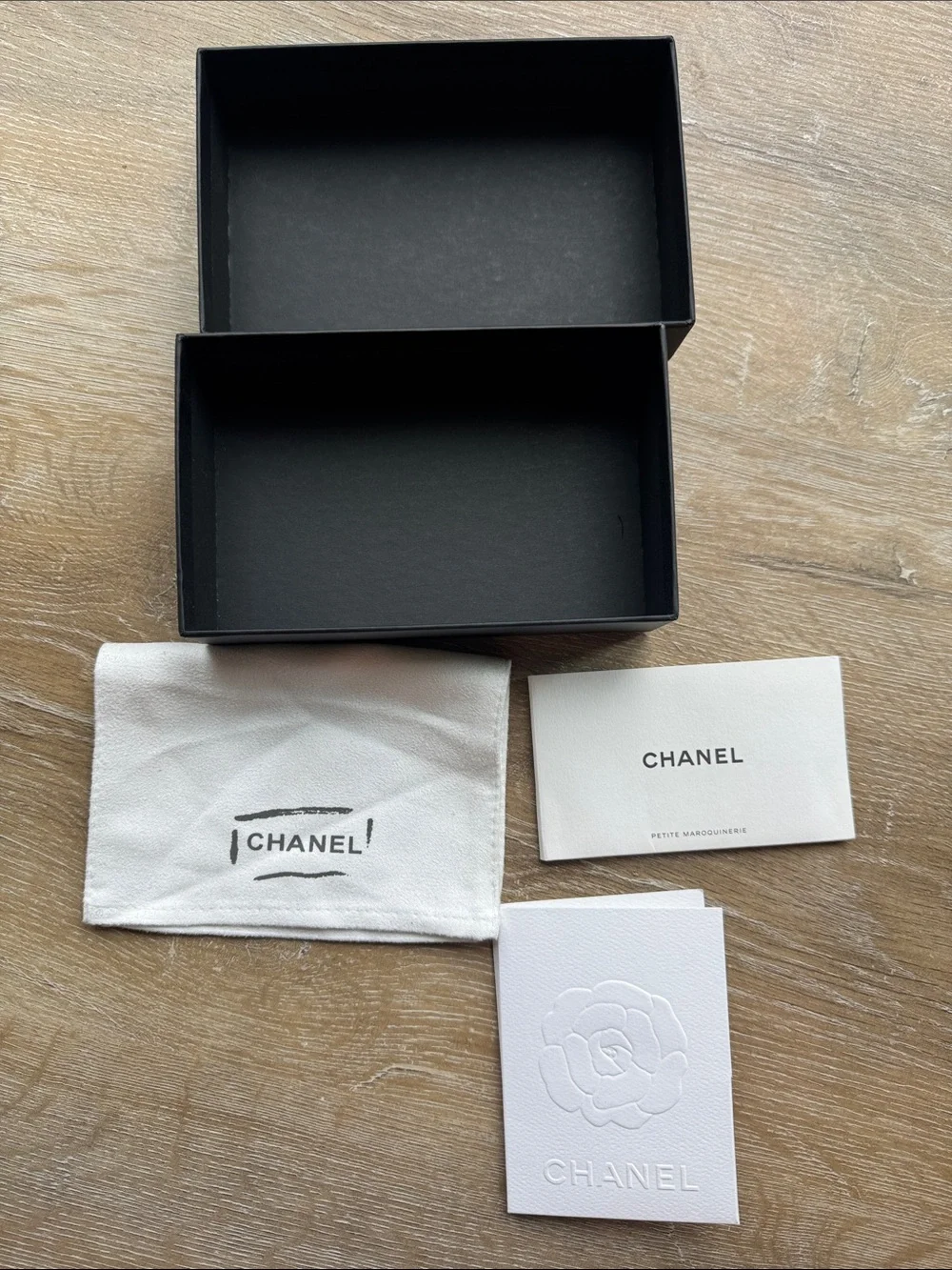 CHANEL Black and White small wallet Box with Dust Bag and Cards